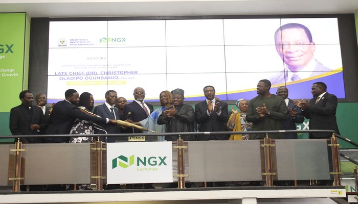    Closing Gong ceremony in honour of late Chief Christopher Oladipo Ogunbanjo at NGX today